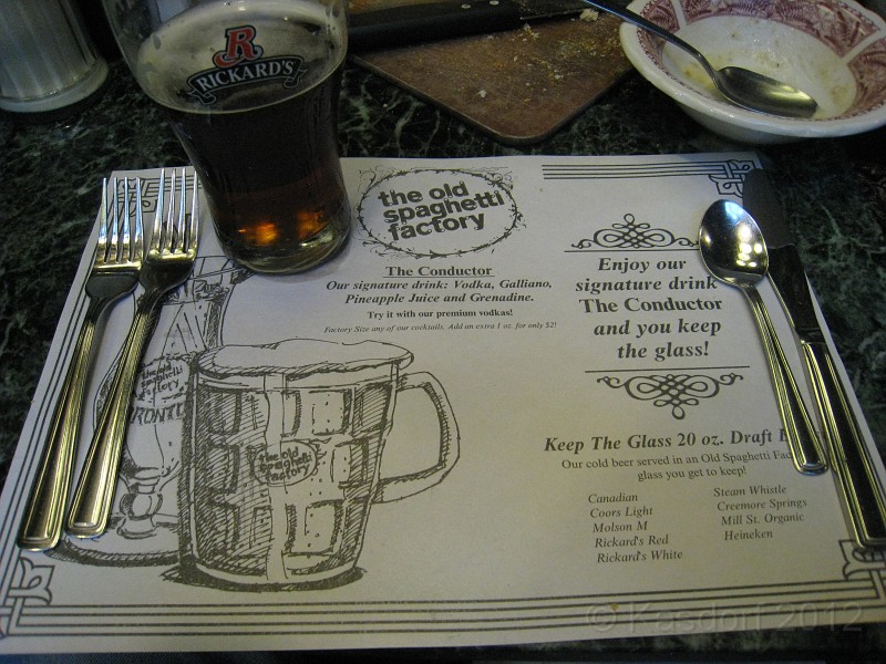 2012 Toronto WM 030.jpg - After checking in to the hotel, a short walk to "The Old Spaghetti Factory" for a final carbo load.